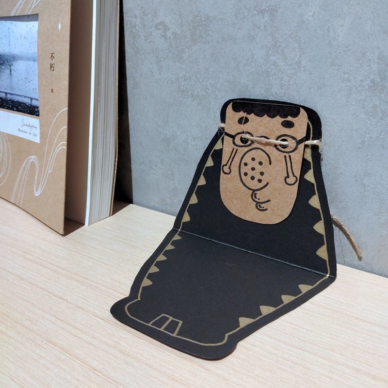 创意卡片 鳄鱼卡片 搞怪卡片 手作卡片 手绘卡片 文具周边 插画 - 卡片/明信片 - 纸 黑色