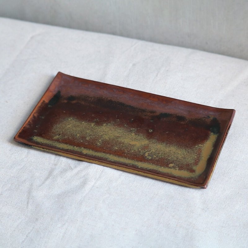 高取烧 高取烧 鱼片盘 长盘 方盘 平盘 烤鱼盘 生鱼片盘 甜点盘 - 盘子/餐盘/盘架 - 陶 咖啡色