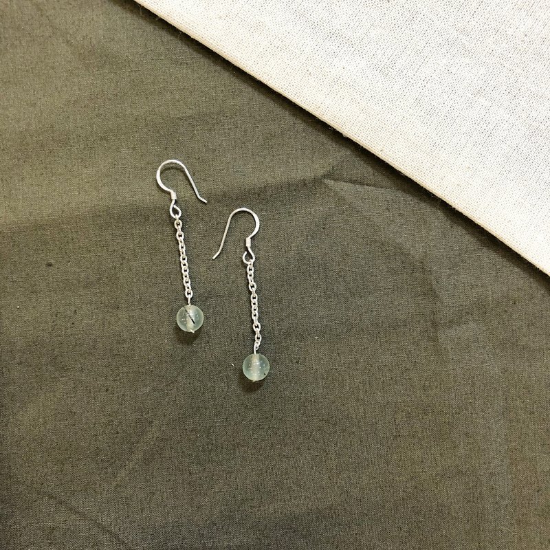 跳舞的石头-葡萄石耳环 - 耳环/耳夹 - 纯银 绿色