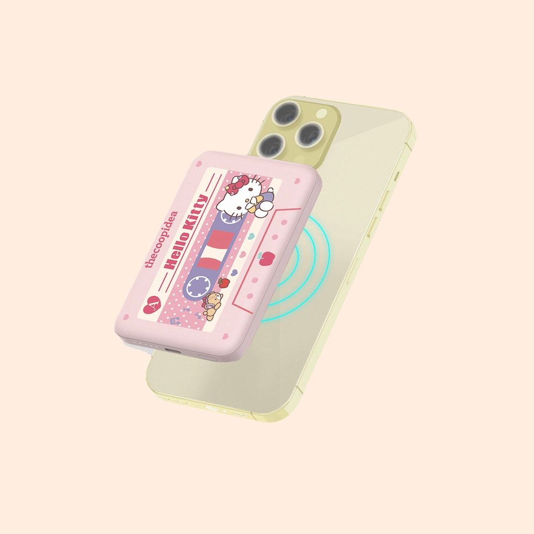 Hello Kitty x thecoopidea 5000mAh复古录音带造型磁吸行动电源 - 充电宝/传输线 - 其他材质 粉红色
