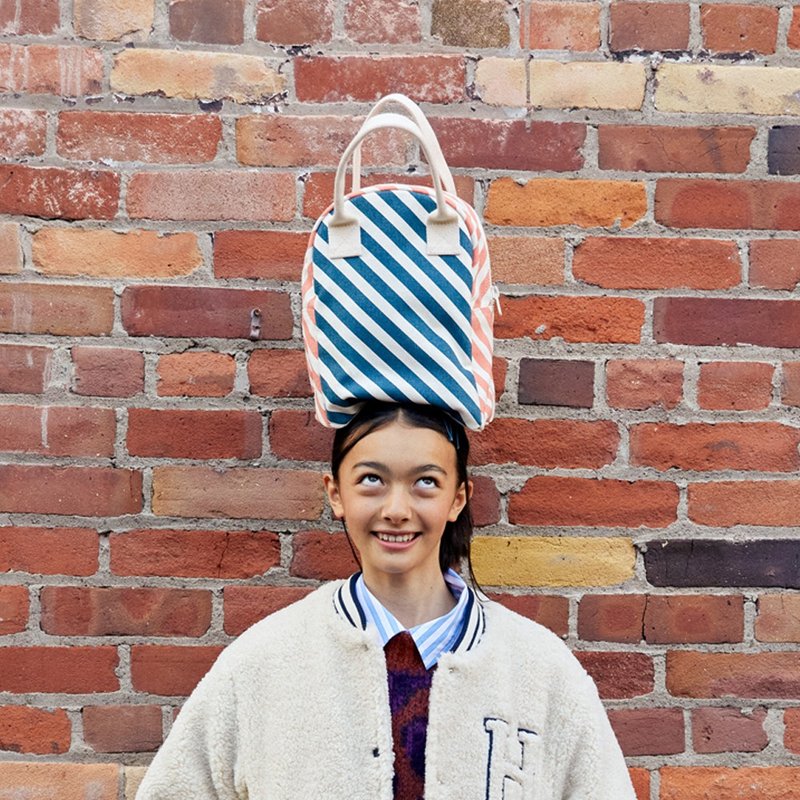 ファスナー付きトートバック【青緑】 - 手提包/手提袋 - 棉．麻 蓝色