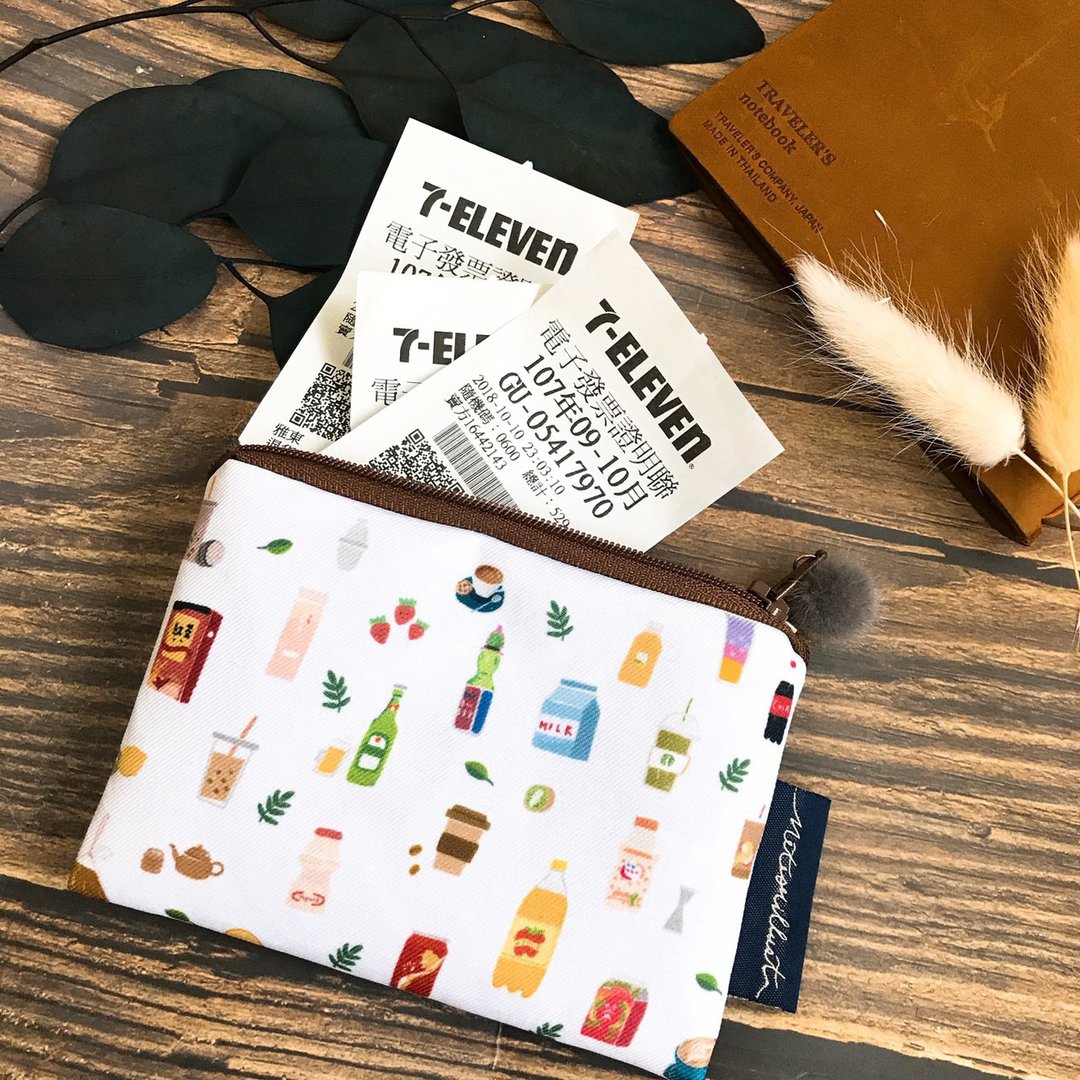 插画零钱包-台湾饮料 | Littdlework - 零钱包 - 棉 
