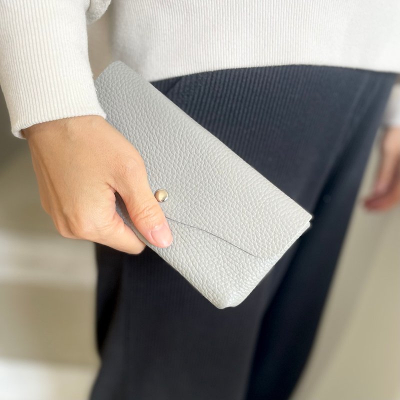 【2025冬新款】意大利皮革极简长夹进化再升级，更显纤薄【灰色】 - 皮夹/钱包 - 真皮 灰色