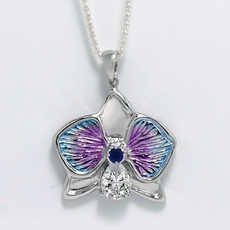 手工精镶联名系列 / 兰滟 / 纯银镀白K金 / 项链 / 附礼盒包装 - 项链 - 纯银 白色