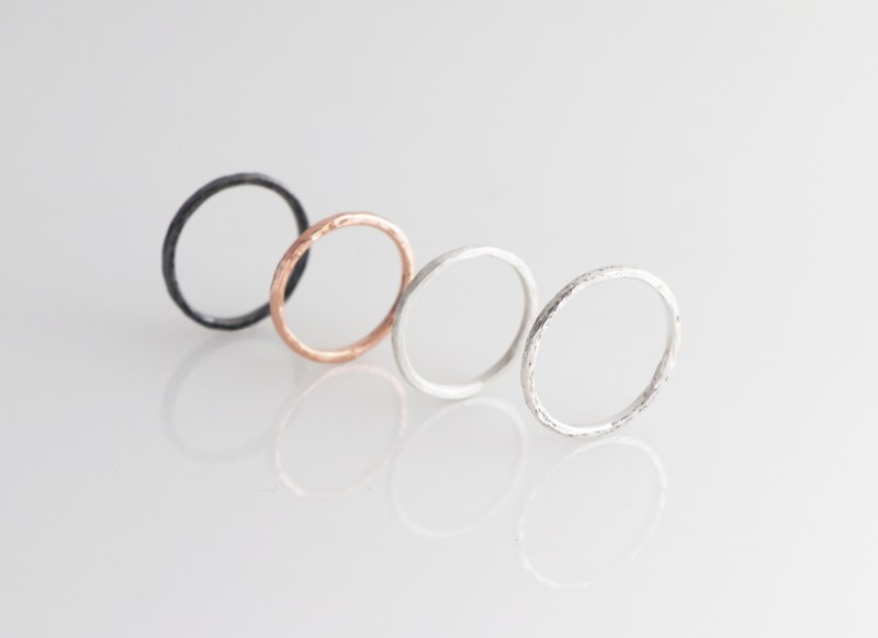 川越【Silver 925】水波纹 纯银戒指 手作订制 - 戒指 - 纯银 银色