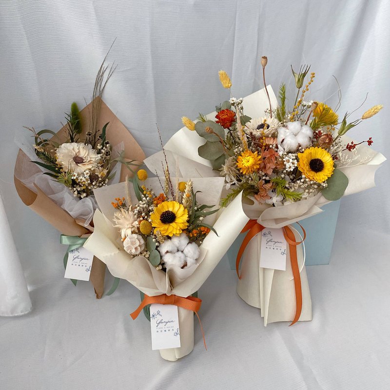YUNYUN【煦煦朝阳】黄色向日葵 干燥花束 - 干燥花/捧花 - 植物．花 黄色