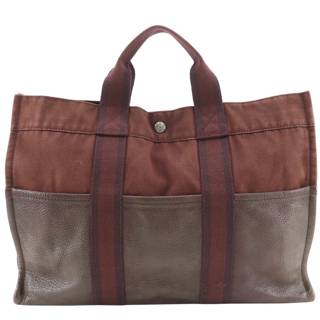 【日本直运】爱马仕 HERMES Sac de Voyage MM 手提包 半皮革 帆布×皮革 棕色 中性【二手】 - 手提包/手提袋 - 棉 咖啡色