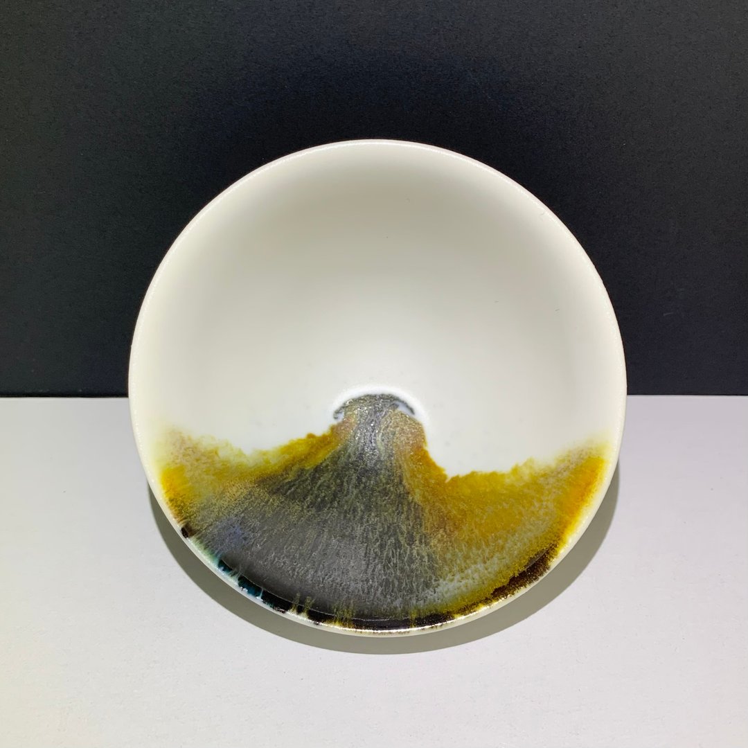 写意汝窑山水 中茶碗 130ml 邱毓宁 莺歌烧 C5-04 - 茶具/茶杯 - 瓷 多色