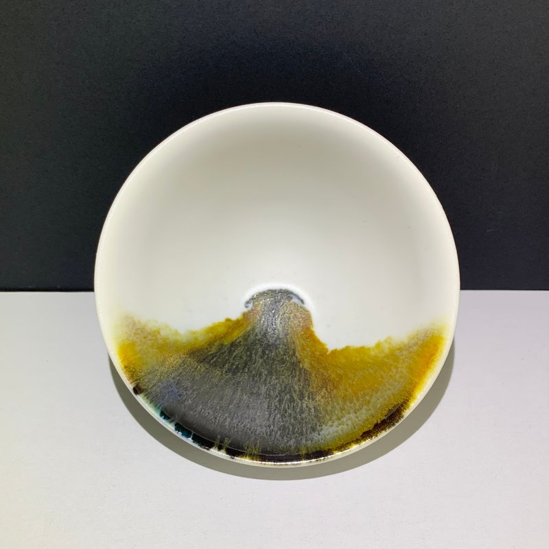 写意汝窑山水 中茶碗 130ml 邱毓宁 莺歌烧 C5-04 - 茶具/茶杯 - 瓷 多色