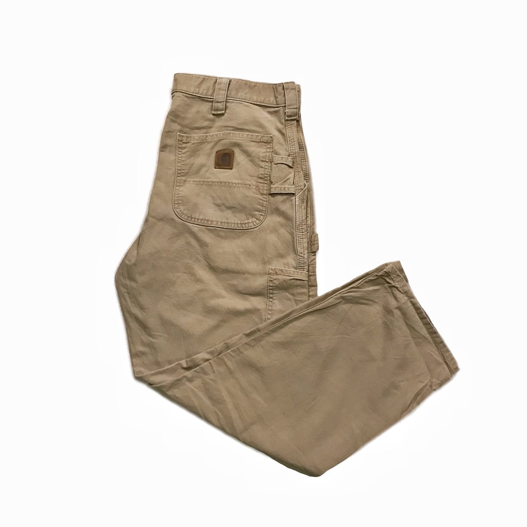Vintage Carhartt Khaki Workwear Pants 古着卡卡其色工装裤 - 男士长裤 - 棉 卡其色