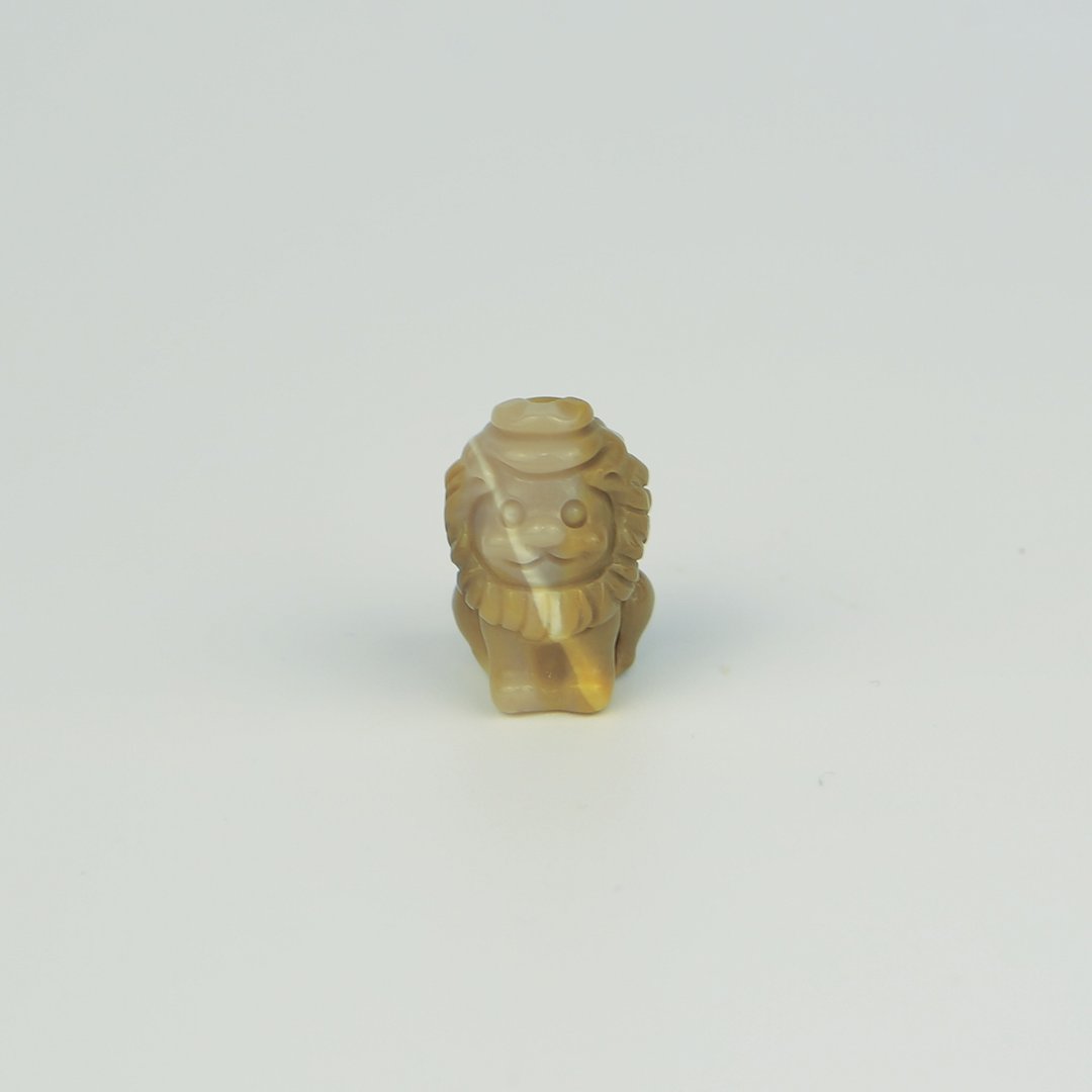 051922月夜狮/黄白色/带孔素材/月夜城/阿拉善/晶石/天然/水晶 - 金工/饰品 - 水晶 多色