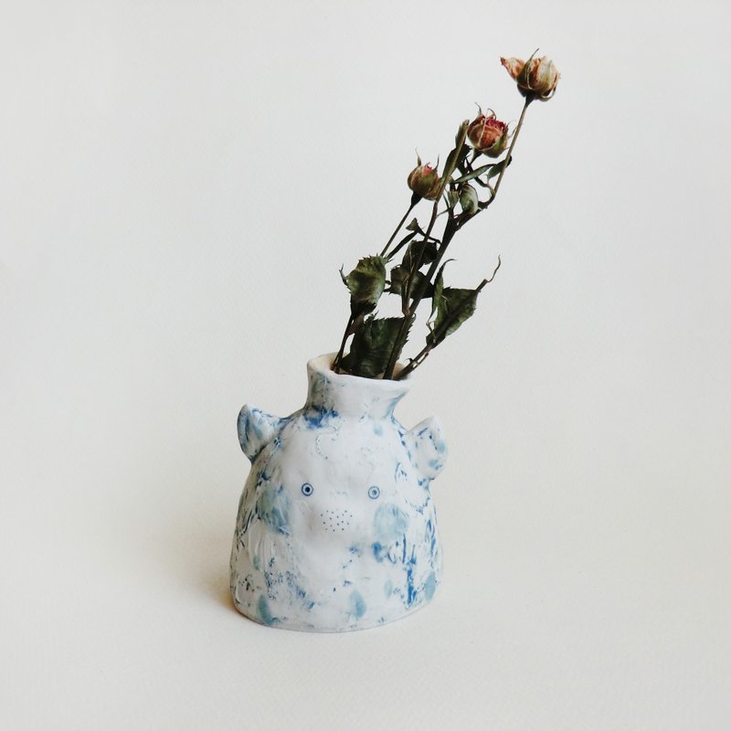 想什么呢 小怪兽 花器 - 花瓶/陶器 - 瓷 白色