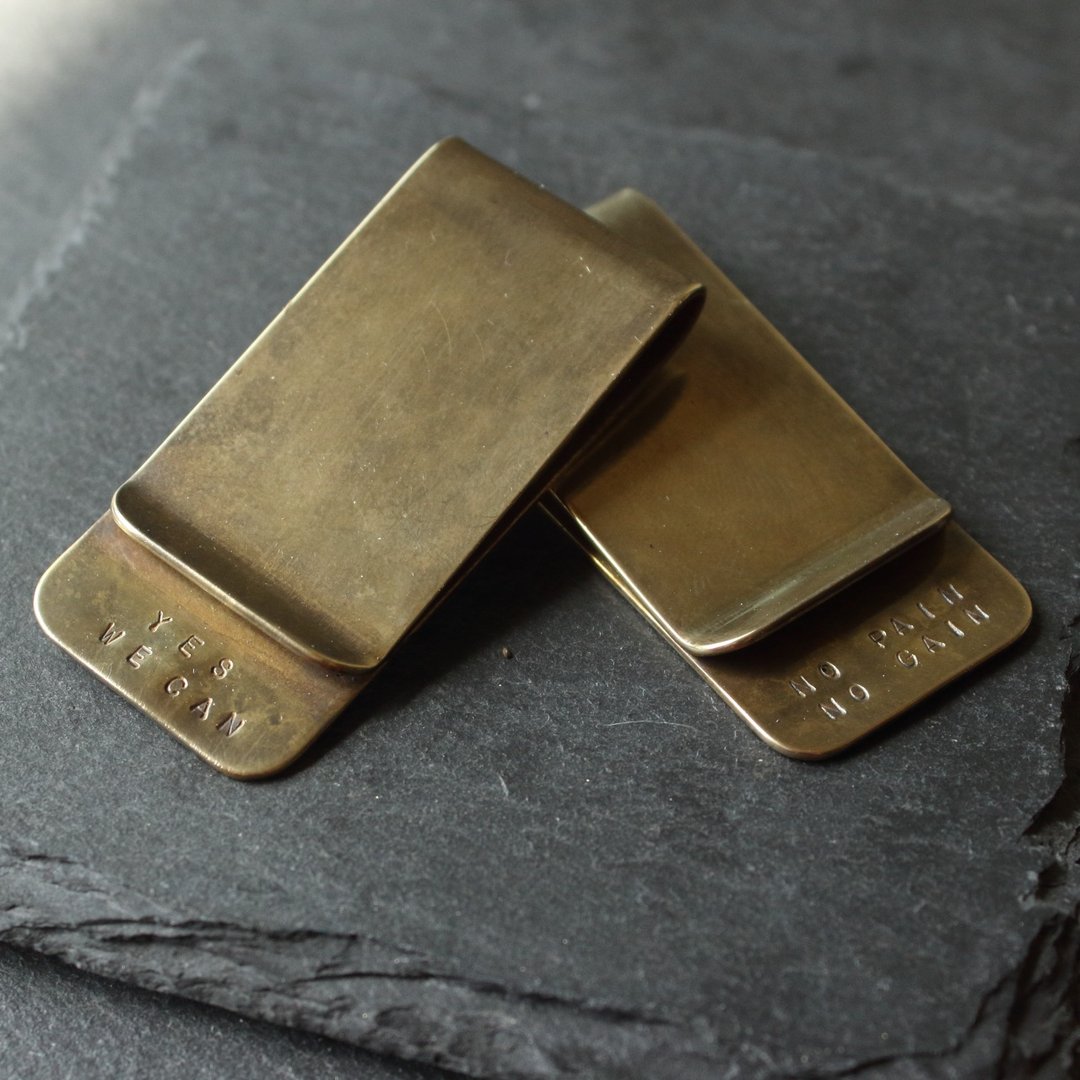 黄铜 钱夹 【Quote Money Clip - 名言集 -】金属 钱包 日本 - 皮夹/钱包 - 铜/黄铜 金色