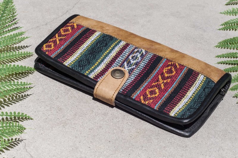 七夕礼物 毕业礼物 生日礼物 父亲节 交换礼物 限量一件真皮皮夹 / 编织拼接皮革长夹 / 长皮夹 / 零钱包 / 编织皮夹 - 摩洛哥风 红色民族风 真皮皮夹 - 皮夹/钱包 - 棉．麻 红色