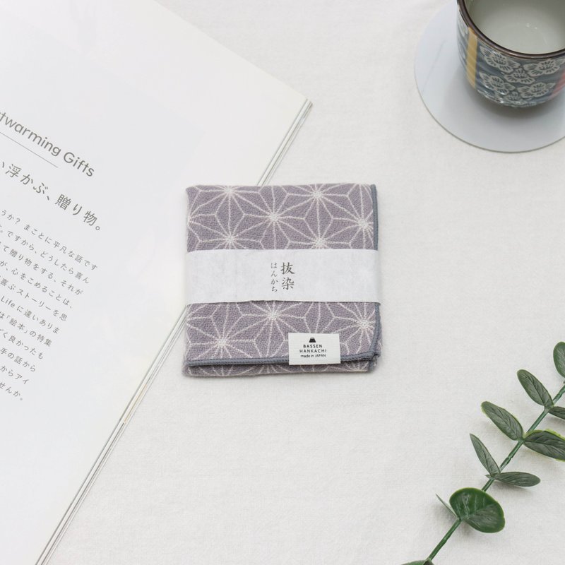 今治拔染三重纱方巾-麻叶 - 手帕/方巾 - 棉．麻 灰色