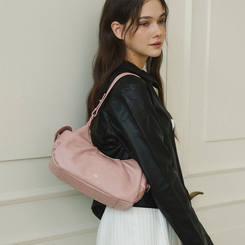 韩国制 MUR Windy bag Vegan Leather 包包 (Pink) - 侧背包/斜挎包 - 环保材料 