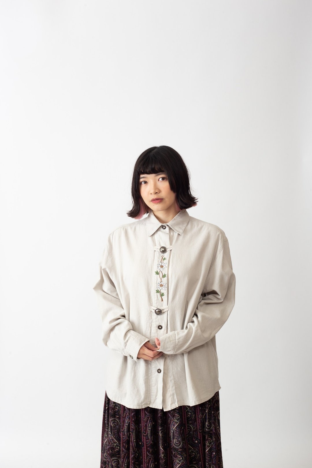 提洛尔衬衫.Tyrolean Shirt【初恋贩卖所】Vintage.A1023 - 女装衬衫 - 棉．麻 白色