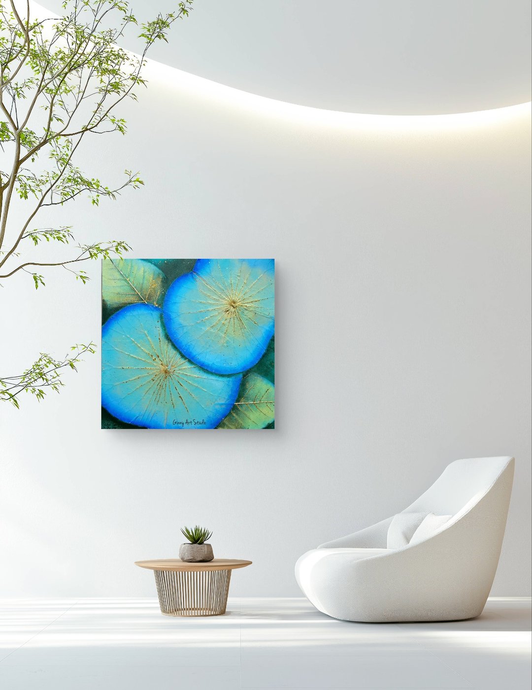 植物彩绘莲叶艺术 - 情迷海岸线 - 海报/装饰画/版画 - 植物．花 蓝色