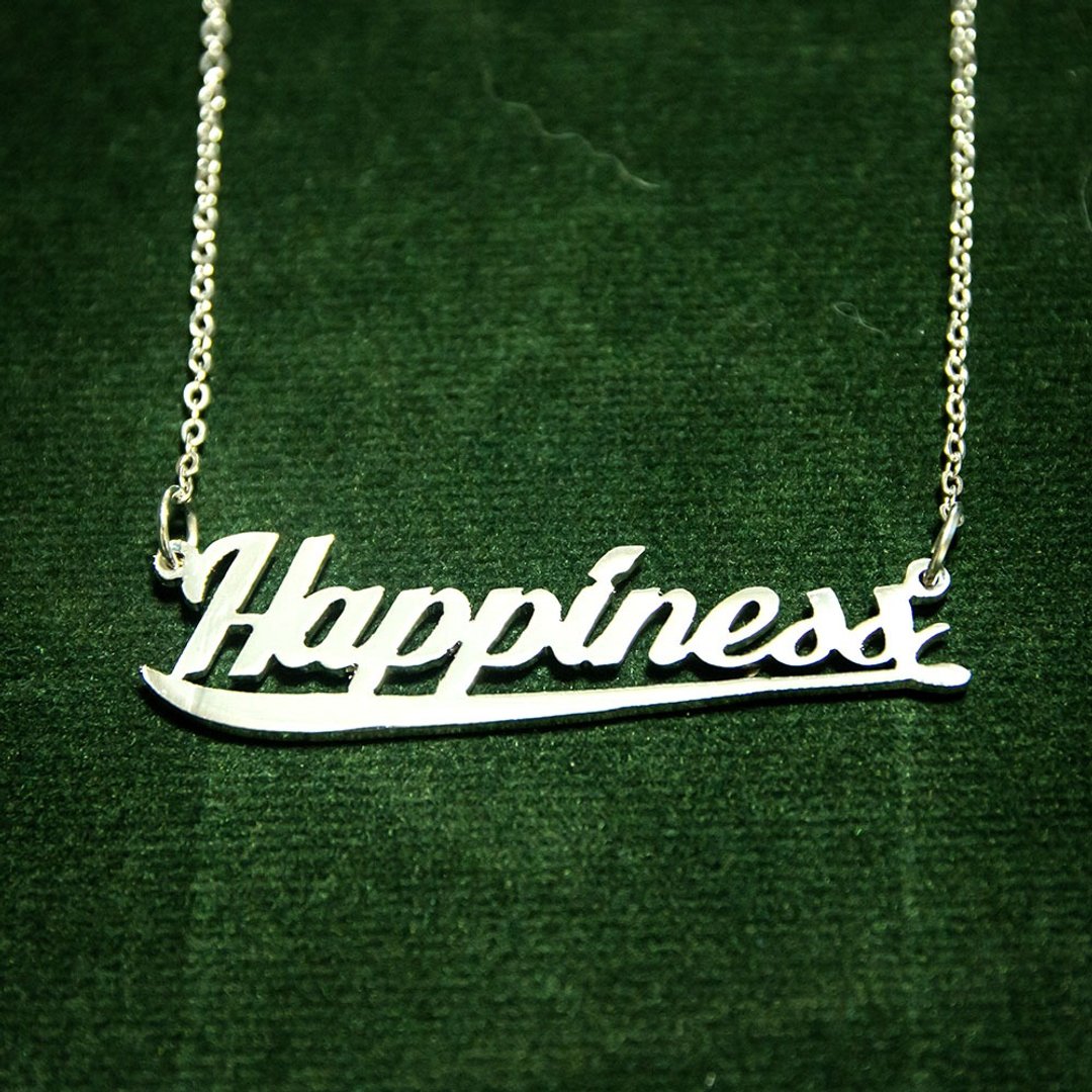 Custom namenecklace with under curve line - 项链 - 铜/黄铜 银色
