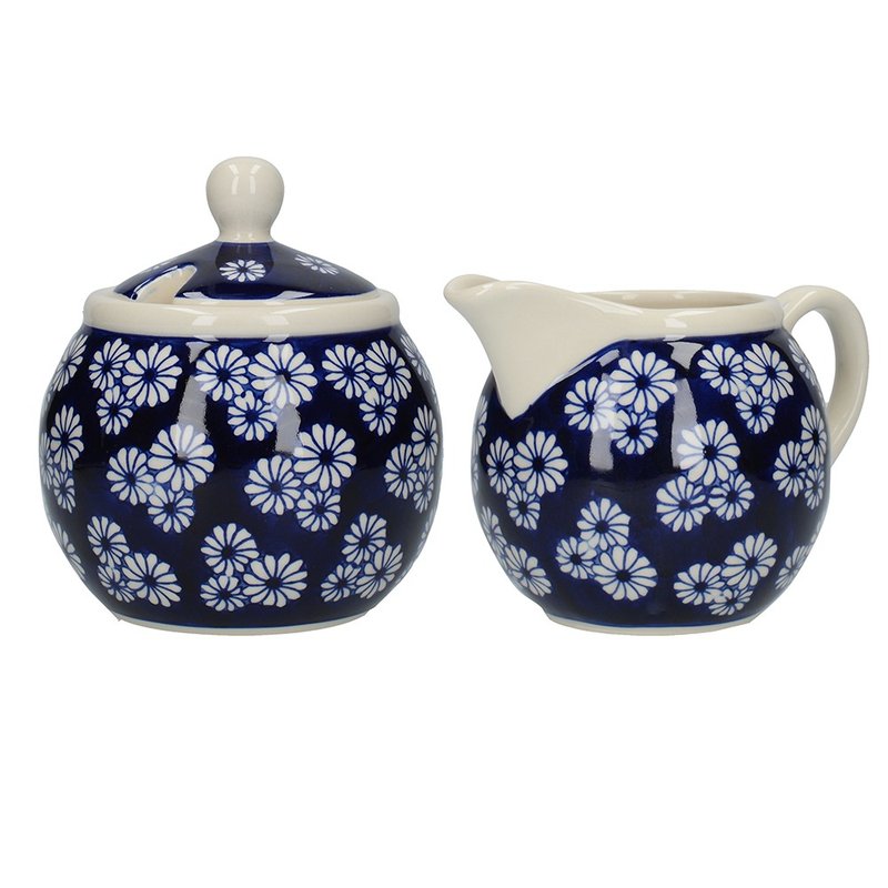 London Pottery / 蓝色小雏菊牛奶罐及糖碗套组 - 其他 - 陶 蓝色