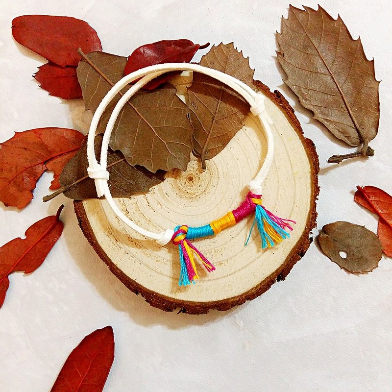 ::民族BOHO系列:: 民族波西米亚风 可调节幸运编织手绳 / ::Boho Delight Collection:: Bohemian Style Adjustable Friendship Wrap Braided Bracelet, Adjustable Friendship Bracelet - 手链/手环 - 其他材质 多色