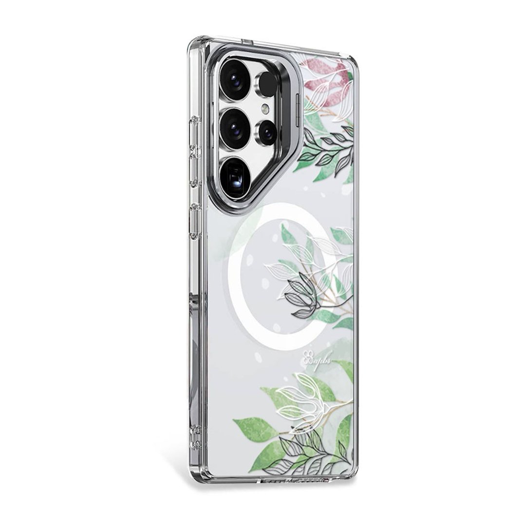apbs Samsung S25/S24系列 防震双料隐形立架磁吸手机壳-风吹半夏 - 手机壳/手机套 - 其他材质 多色