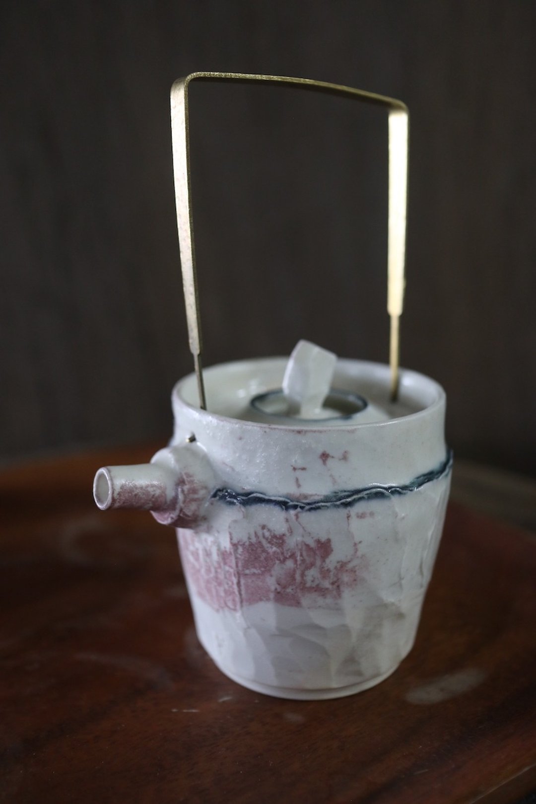柴烧提梁小壶 - 茶具/茶杯 - 瓷 白色