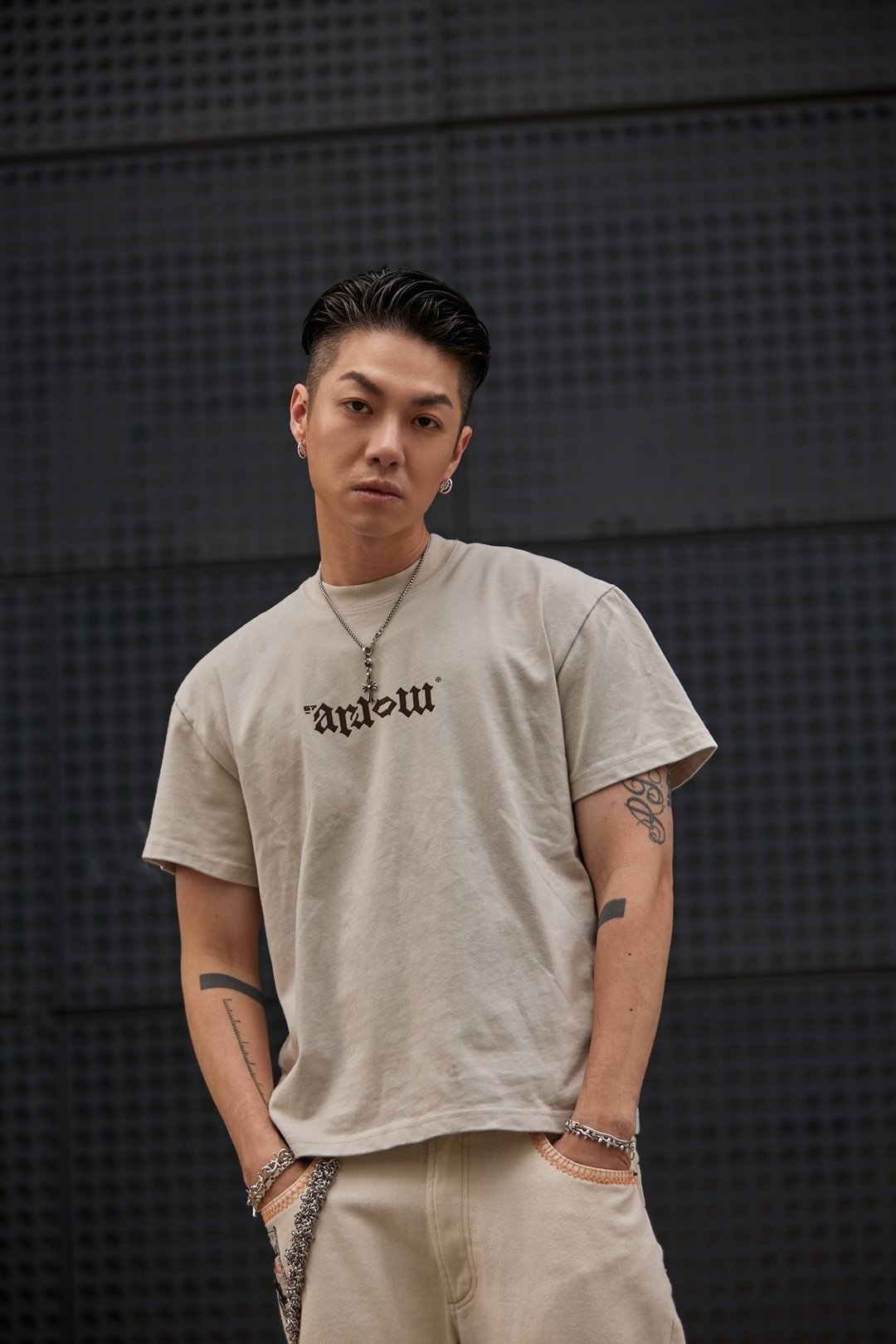 .67ARROW CITY COWBOii_WASHED TEE_CANVAS 重磅T 杏白色 短袖短T - 男装上衣/T 恤 - 棉 白色