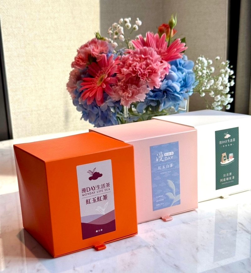 漫DAY生活茶—红茶袋茶包掀盖式礼盒-13入随身包 日月潭红茶 - 茶 - 植物．花 