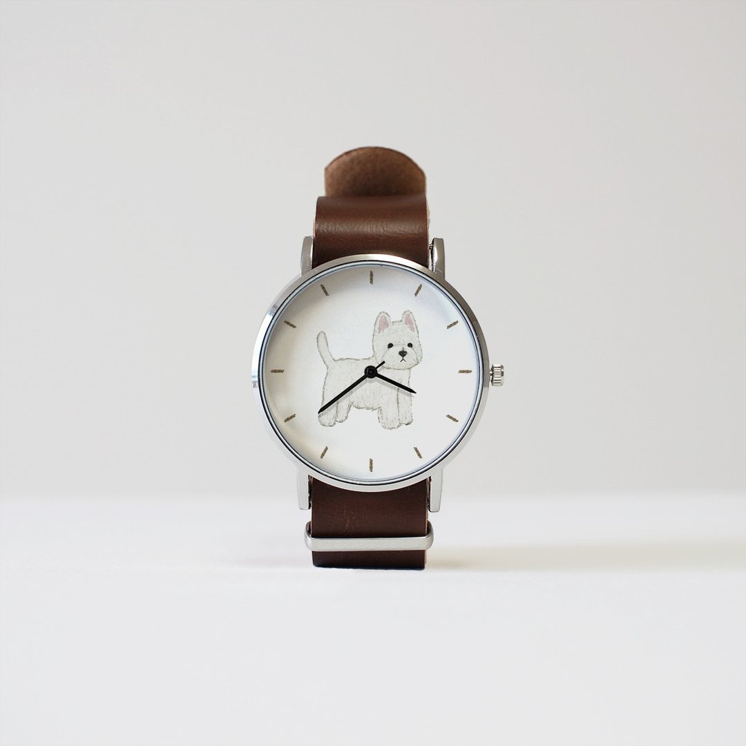 west highland white terrier watch - 女表 - 其他材质 白色