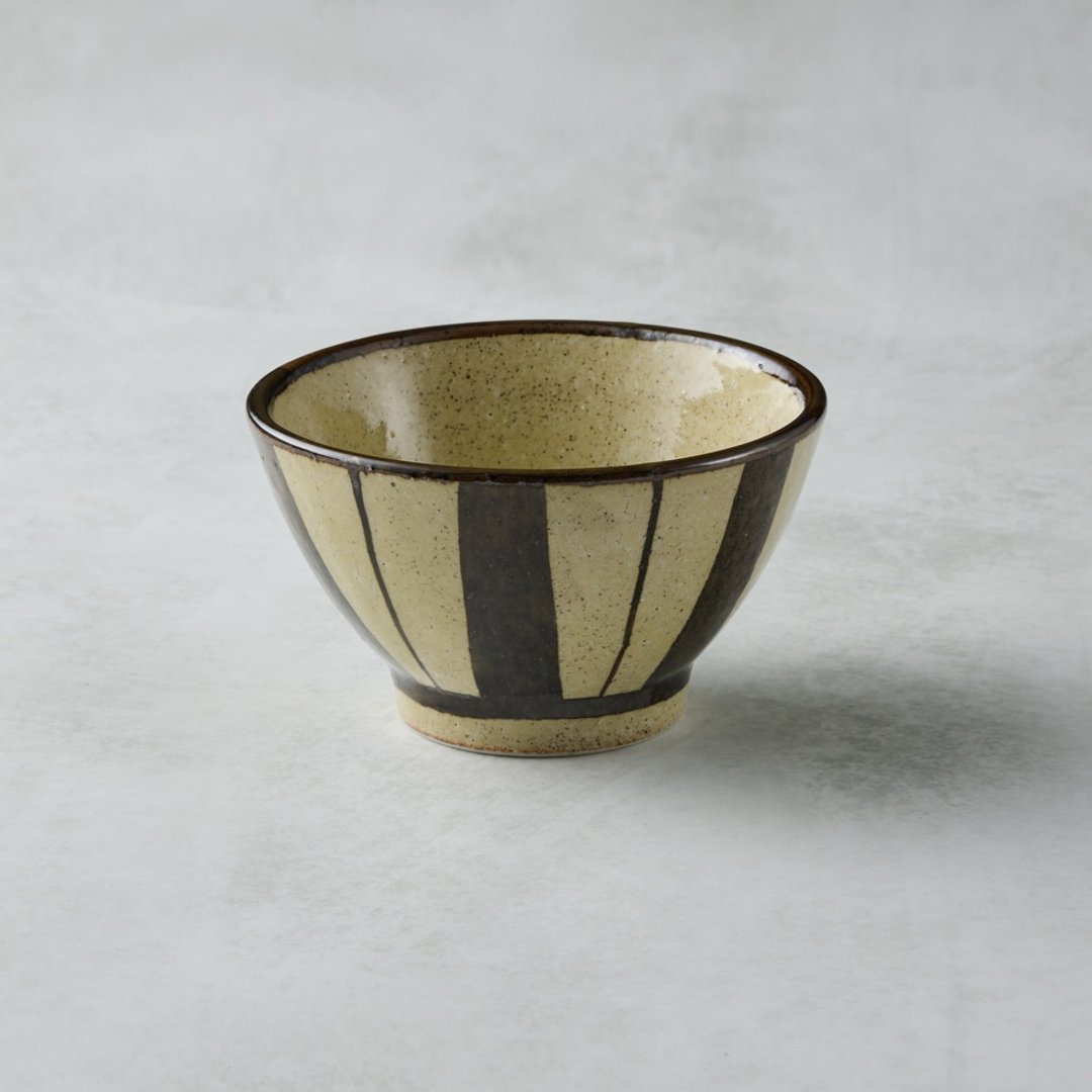 日本美浓烧 - 和风十草饭碗 (11cm) - 碗 - 瓷 卡其色