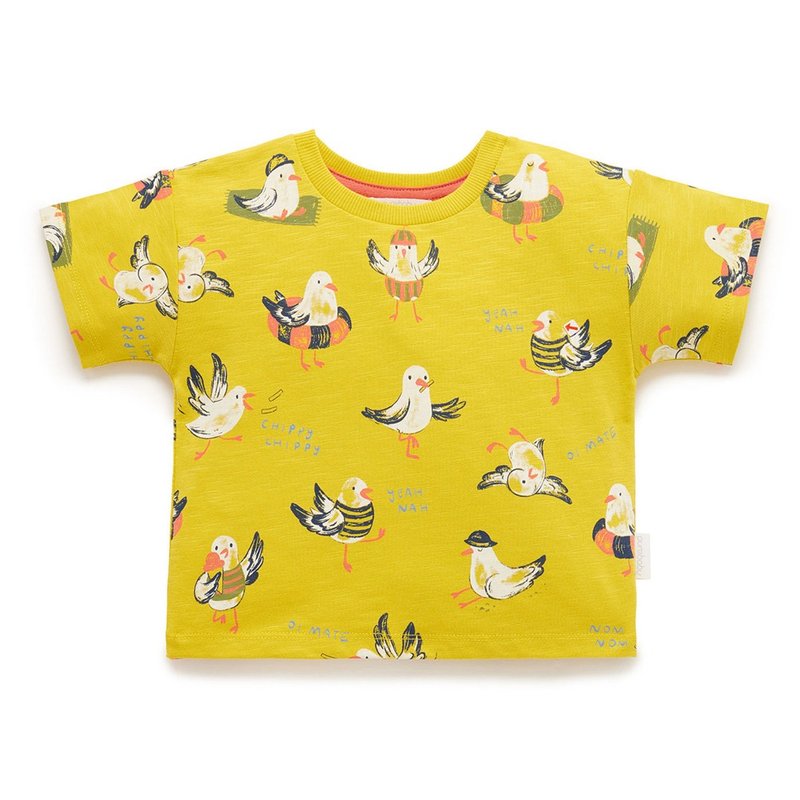 澳洲Purebaby有机棉男童装上衣12M-5T 黄色海鸥 - 童装上衣 - 棉．麻 