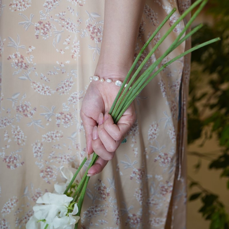 14KGF 混色珍珠磁吸手链 WH - 手链/手环 - 其他金属 白色