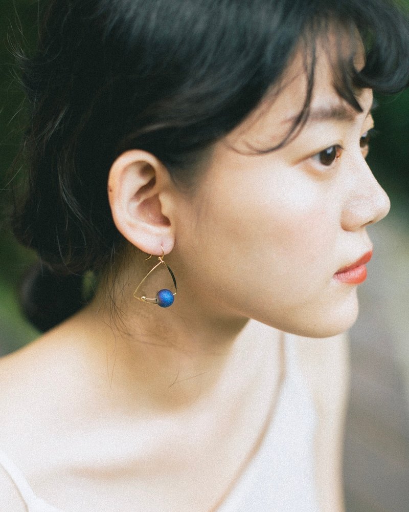 几何小行星 耳勾/耳夹 - 耳环/耳夹 - 其他材质 蓝色