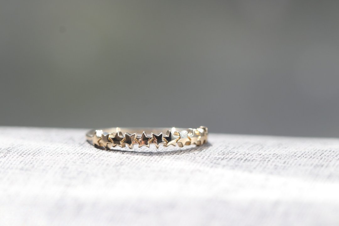纯14K Star-Studded sky Ring 满天星星戒指 - 戒指 - 贵金属 金色