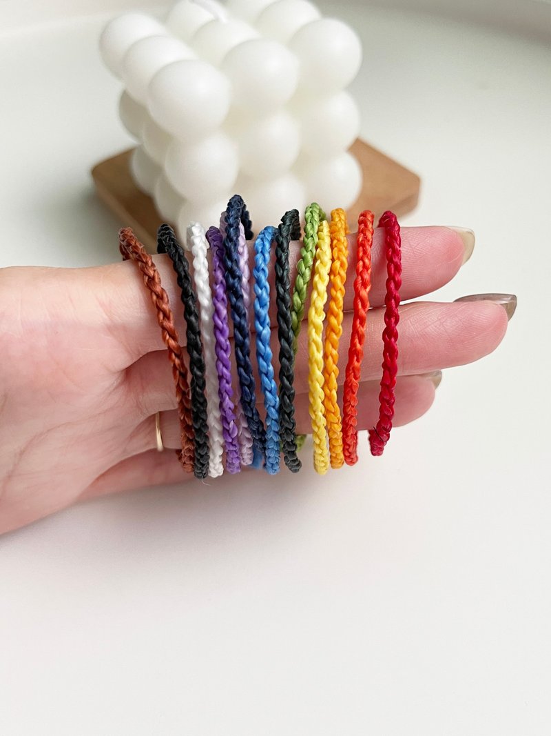 系绳 / 单色蚕丝蜡线 / 手工编织手环 - 手链/手环 - 其他材质 