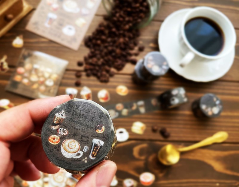 sakurabacafe 和纸胶带 - 纸胶带 - 纸 咖啡色