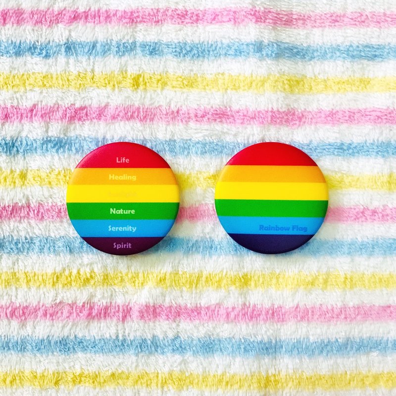 彩虹胸针/钥匙圈 -彩虹系列 -彩虹旗与LGBTQ骄傲旗帜 - 徽章/别针 - 塑料 粉红色