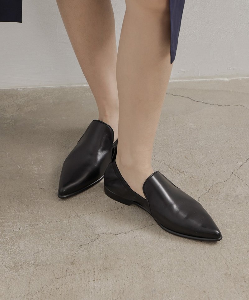 supportingrole vc 真皮尖头芭蕾平底鞋  黑 - 芭蕾鞋/娃娃鞋 - 真皮 黑色