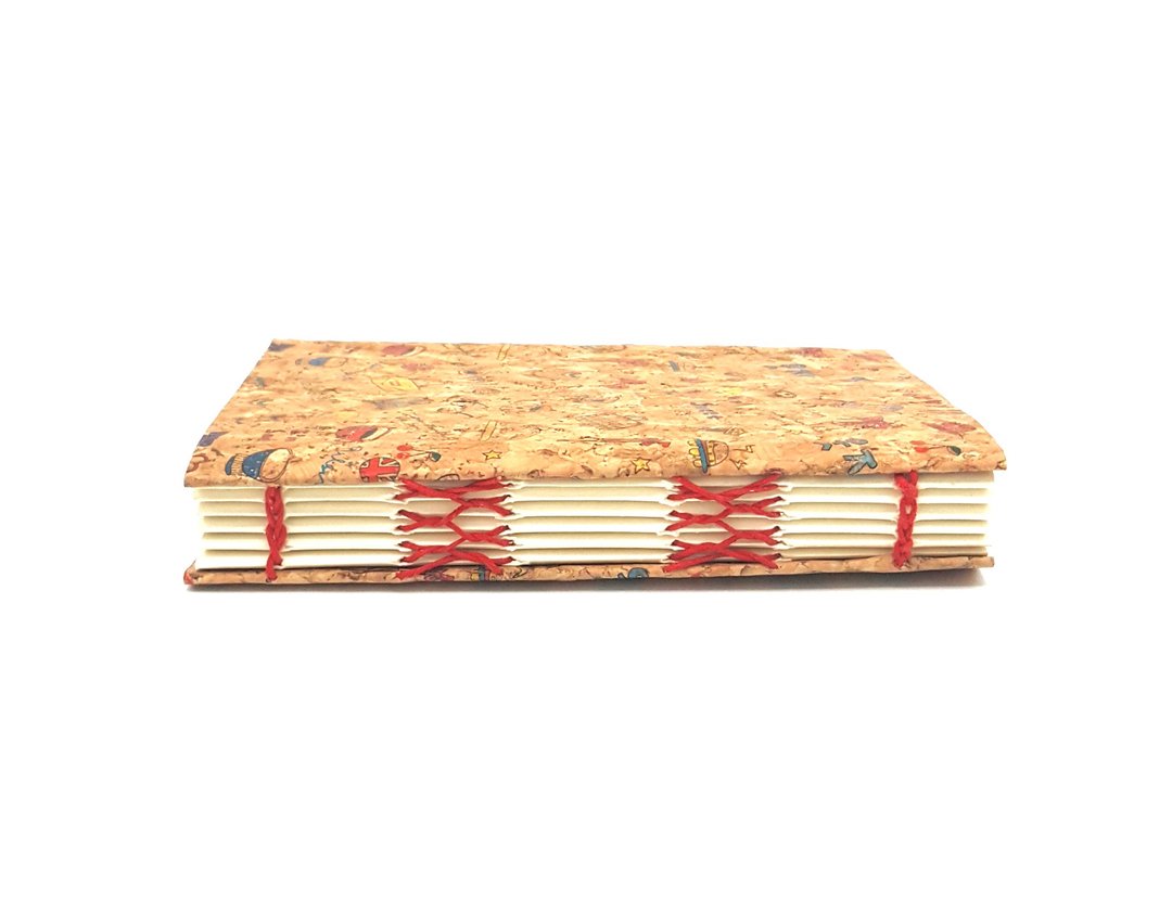 手缝杂记本 (Journal) 软木纸封面 儿童玩具图案 - 笔记本/手帐 - 软木/水松木 