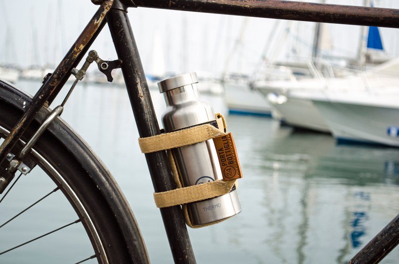 24Bottles - Bottle Holder 手工水瓶架－卡其色（不含水瓶） - 自行车/周边 - 棉．麻 卡其色