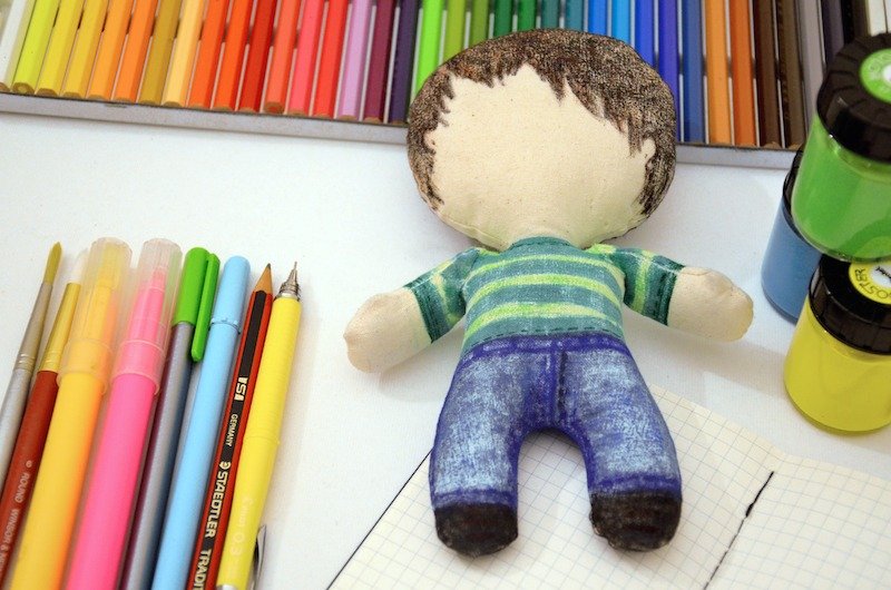 DIY doll to paint - Paint your own doll - Little doll - Perfect gift - 编织/刺绣/羊毛毡/裁缝 - 棉．麻 多色