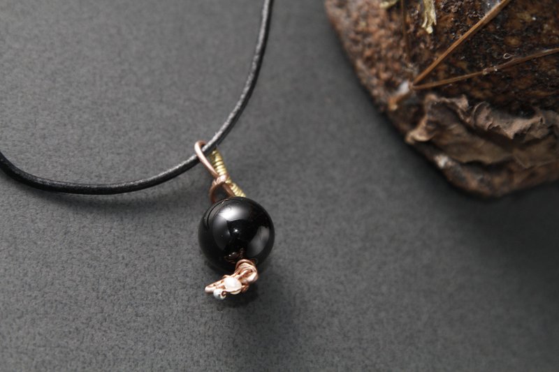 【水晶系列】黑玛瑙坠饰 _ 宝宝 - 项链 - 宝石 黑色