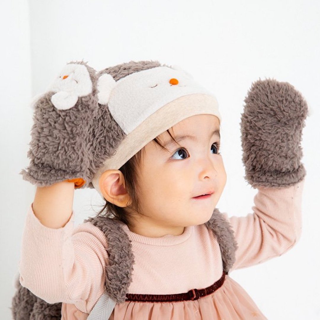 ANIMALS MITTEN Animal Summit Gloves Rabbit / Bear / Sheep / Hedgehog Sleeping Animals 2823312 - 婴儿饰品 - 聚酯纤维 灰色