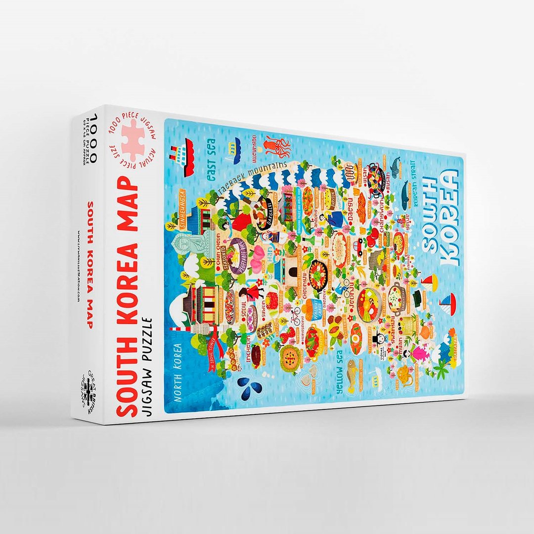 南韩地图拼图 (1000块) - 拼图 - 纸 多色