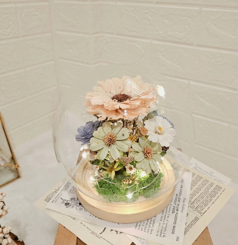 永生花盅 玻璃花盅 向日葵 蒲公英  毕业谢师礼 生日 新居 开幕 - 干燥花/捧花 - 植物．花 