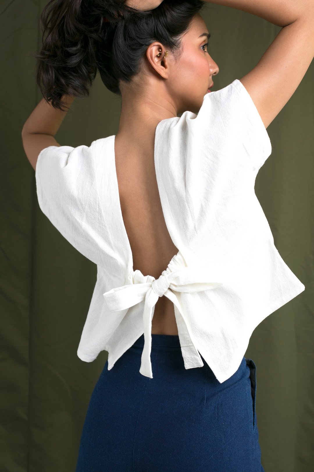 practice 03 ... 100% handmade organic cotton and naturally-dyed - 女装上衣 - 棉 白色