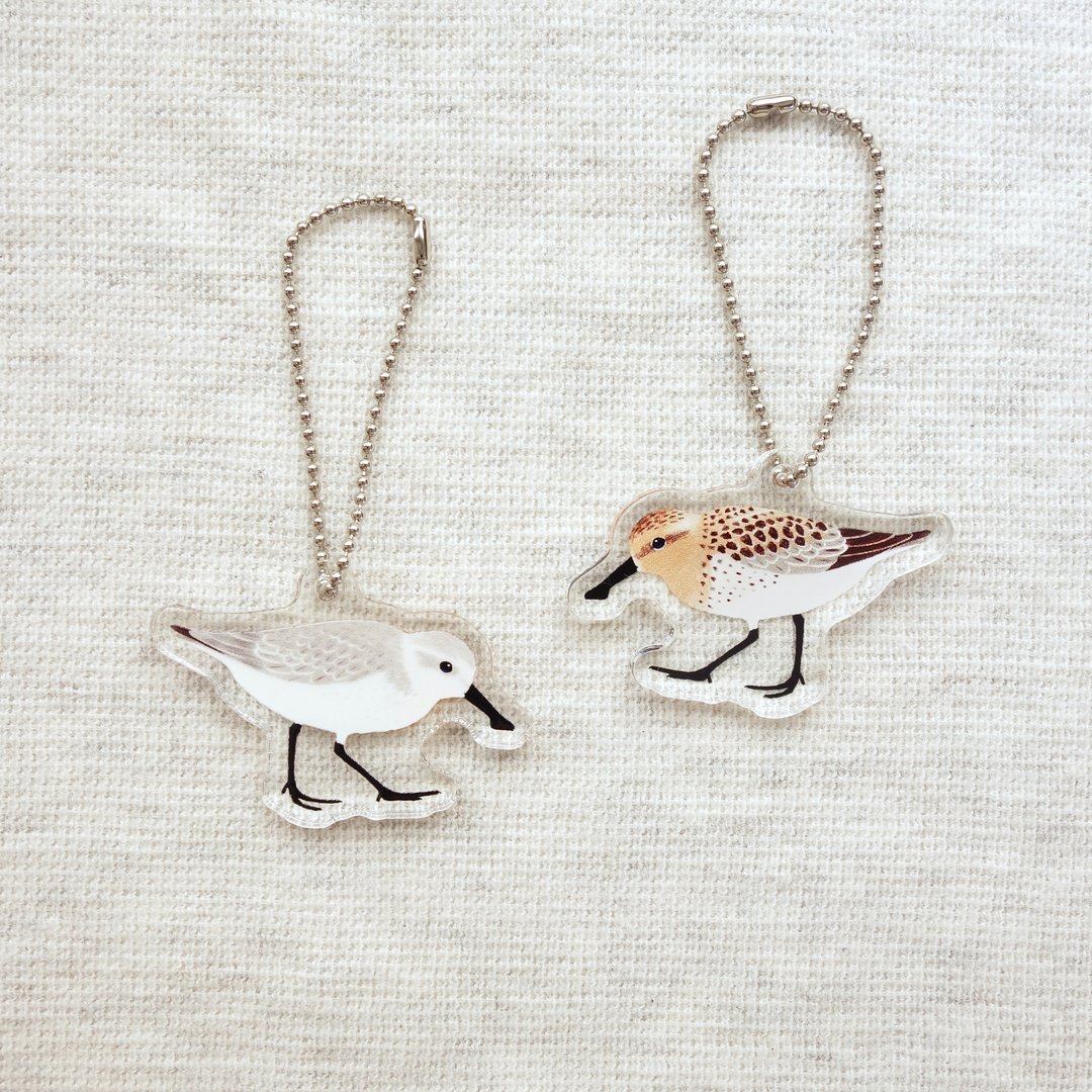 Spoon-billed sandpiper Acrylic key chain - 钥匙链/钥匙包 - 压克力 