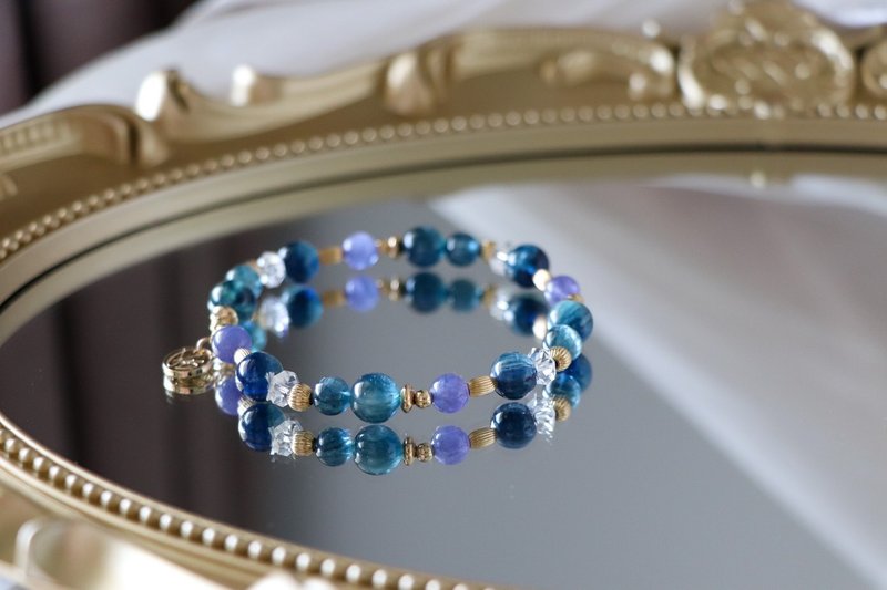 高品蓝晶石坦桑手链原矿设计 /  拉斐尔天使眼 - 蓝晶石-坦桑石 - 手链/手环 - 水晶 多色