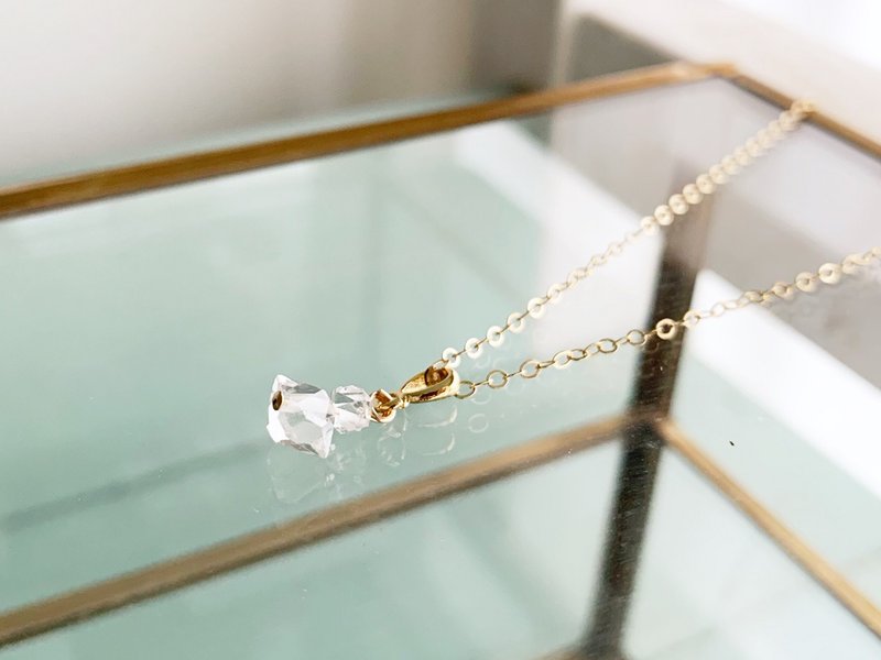 [April Birthstone] Herkimer Diamond (Dream Crystal) Necklace (K14GF) - 项链 - 半宝石 透明